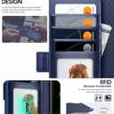 OCASE Compatible with Samsung Galaxy Z Fold7 Wallet Case, PU Leather Flip Folio Phone Cover with Card Slots, RFID Blocking, Kickstand & Wrist Strap for Z Fold 7 2025, Blue