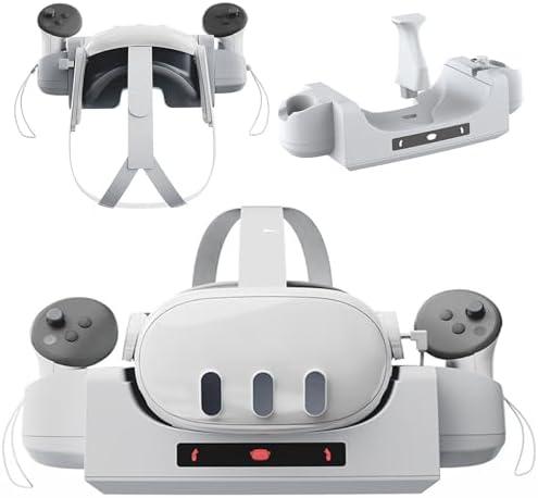 Charging Dock Station Compatible with Oculus/Meta Quest 3 VR Headset and Controller Fast Charger Base Wall Mount Charging Stand for Quest3 Accessories