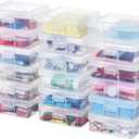 18 Pack Small Plastic Hobby Art Craft Organizer, Clear Plastic Storage Containers with Latching Lid, for Pencil Box, Lego, Crayon