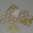 Peryiter 5 Pcs Metal Bee Wall Art Farmhouse Honey Bee Honey Comb Decor Wire Metal Wall Decor Hanging for Living Room Garden Bedroom Office Home(Gold)