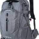 FENGDONG 40L Waterproof Lightweight Hiking,Camping,Travel Backpack for Men Women Gray