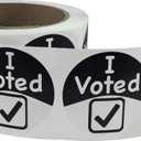 InStockLabels I Voted Black-and-White Circle Stickers, 2-Inch Round Labels, Pack of 500