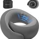 Neck Pillow for Traveling, Travel Neck Pillow for Airplanes, Cooling Fabric&100% Pure Memory Foam, Neck Pain Relief, Ergonomic Support for Long Flight (Gray, Standard Size-(Broad Fit))