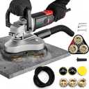 4" 3-Head Concrete Grinder, 2200W Electric Concrete Floor Grinder with 6-Speed Control, Diamond Grinding Machine for Concrete, Marble, Granite, Cement Floor Wall Ceiling Polishing (Red)