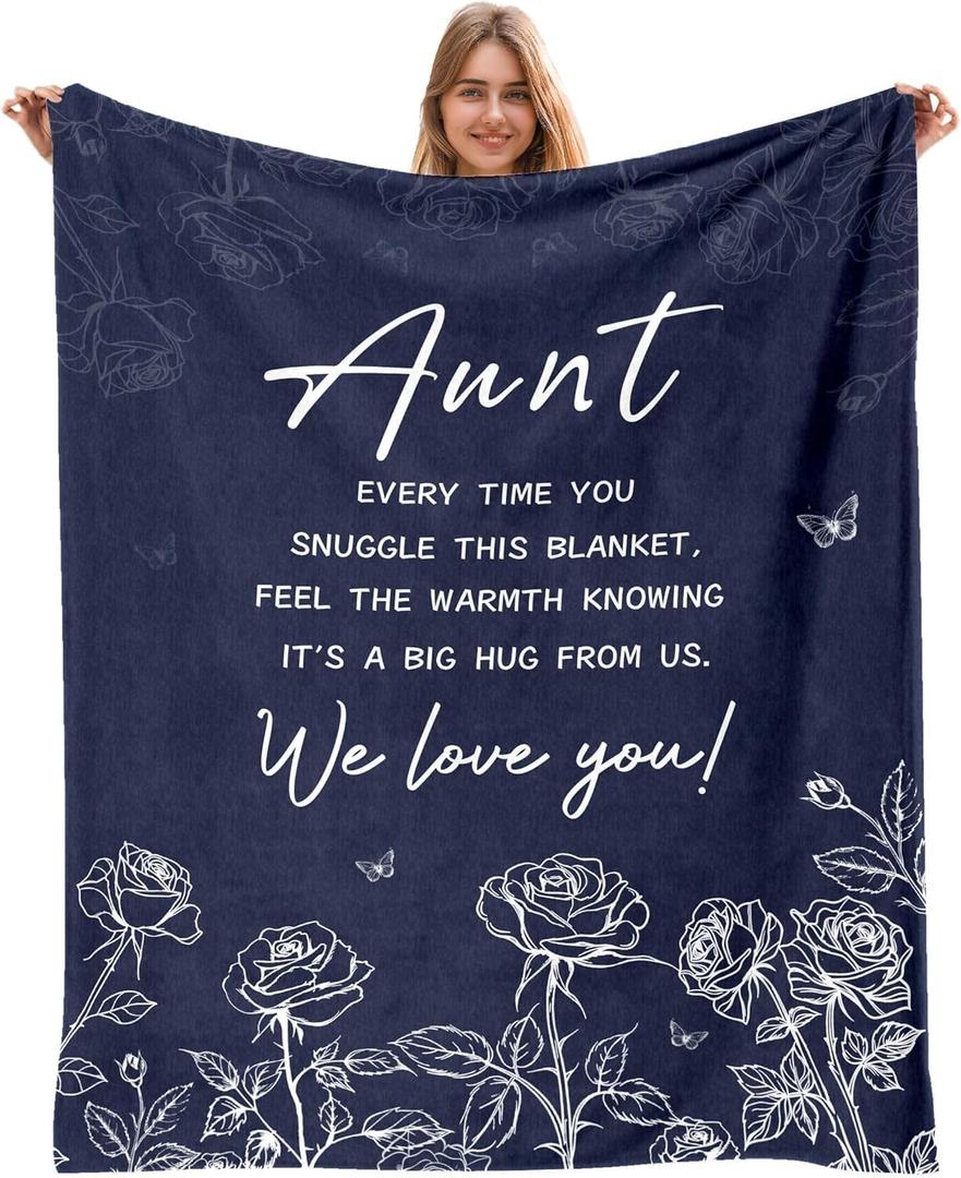 Aunt Gifts, Gifts for Aunts from Niece Nephew for Mothers Day, Aunt Birthday Gift, Auntie Gift Ideas Throw Blanket 50"x60"