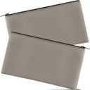 2 Pieces Money Bags with Zipper, 11x6.1 inch Money Pouch, Bank Bag, Cash Bag, Check Wallet, Cosmetics(Gray)