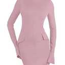 ANRABESS Women's Long Sleeve Mock Neck Sexy Bodycon Mini Dress Dressy Casual Elegant Formal Party Blazer Dresses with Pockets 
Medium