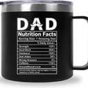 Father's Day Gift, Dad Coffee Mug Cup Gifts from Son Daughter, Gift for Dad Men Husband Uncle - 12 OZ Stainless Steel Insulated Coffee Mug with Handle, Tumbler Cup with Lid