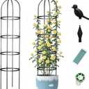 Obelisk Trellis for Garden Plants Climbing: 6ft Rustproof Metal Pipe with Plastic Coated - Potted Plant Climber Support for Outdoor Indoor Grape Vines Vegetable Fruits Flowers (1PC)