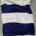 Cotton Oversized Beach Towel - Large 70 x 35 Inch Pool Towel, Navy Blue Striped Quick Dry Swimming Cabana Towel