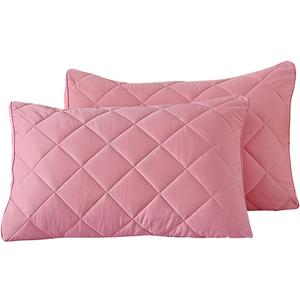 evoLive Elastane Cooling Diamind Quilted Standard, Full/Queen Sham 20"x26" Set of 2 with Envelope Closure (Pink, 20"x26" Standard)