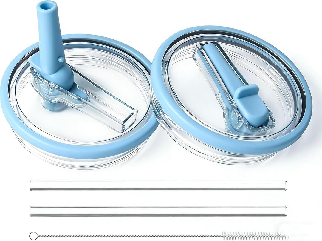 Tumbler Lid Replacement for Hydrojug Traveler 40oz Water Bottle With Handle(ONLY), Flip Straw Lid for Hydrojug 40oz Tumbler, Accessories for Hydro Jug, Leak Proof and BPA Free(Light Blue)