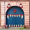 7 x ceiba tree Halloween Monster Face Trunk or Treat Car Decorations Kit for SUV Scary Creepy Decor Garage Door Outdoor Decor Stickers