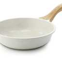 SENSARTE Nonstick Ceramic Frying Pan Skillet, 10-Inch Omelet Pan, Healthy Non Toxic Chef Pan, Induction Compatible Egg Pan with Heat Resistant Handle, PFAS-Free, White