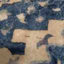 Uphome Boho Retro Bathroom Rug Runner Blue Non-Slip Soft Bath Mat Oriental Tribal Machine Washable Bath Rug Traditional Farmhouse Floral Long Rug for Shower Sink Entrance, 18x47 inch