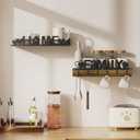 Floating Shelves for Wall of 2 - Display Shelf Organizer for Decor Storage, 2-Tier 16.9" Floating Shelf for Bathroom, Living Room, Bedroom and Entryway Rustic Brown