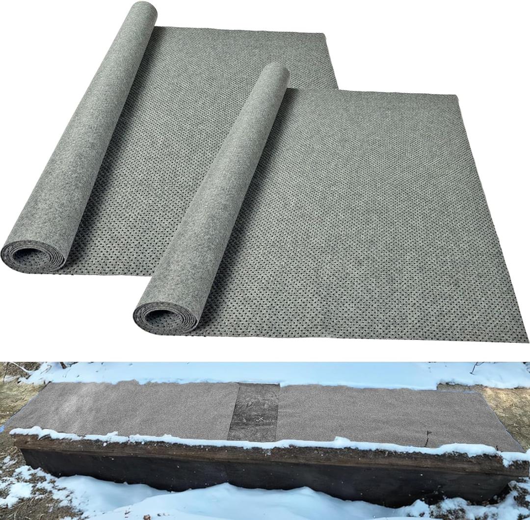 No-Slip Ice and Snow Carpet Mats, 16 x 118 Inches, Felt Snow Mat Carpet for Outdoor (2)