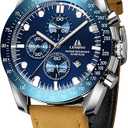 LN LENQIN Mens Watches Leather Watch Analog Quartz Watch for Men Luminous Luxury Fashion Business Casual 30M Waterproof Men's Wrist Watches with Date