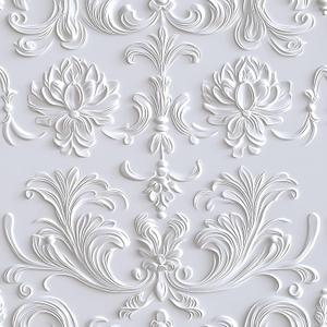 White Damask Wallpaper  Baroque Peel and Stick Wallpaper for Accent Walls, Living Room & Bedroom Decor | Self Adhesive, Waterproof Vinyl, 17.7" x 236"