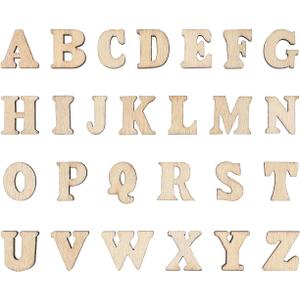 3 x VILLCASE 200pcs Mini Wooden Alphabet Letters, Unfinished Wood Slice, 0.6" A-Z Wood Pieces DIY Wooden Alphabet Spelling Educational Kit for Arts DIY Craft Home Decor