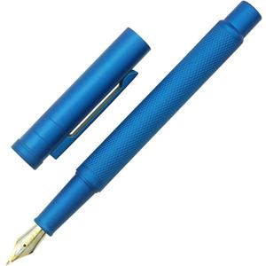 Hongdian Blue Forest Metal Fountain Pen, Beautiful Tree Texture Fine Nib Writing Office Pen