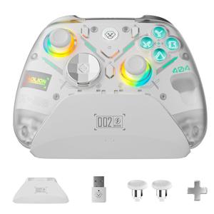 OLCLSS Wireless Gaming Controller for Switch 2/PC/Android/iOS  Hall Effect Joysticks & Triple-Mode Triggers, Mechanical Buttons, Macro Back Buttons, RGB Lighting, with Charging Dock, 1000Hz Polling Rate(Advanced)