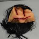 Homgaty Creepy Halloween Mask with Hair, Horror Devil Mask Natural Latex Stitching Female Men Ghost Mask for Theme Party, Cosplay, Horror Challenge 