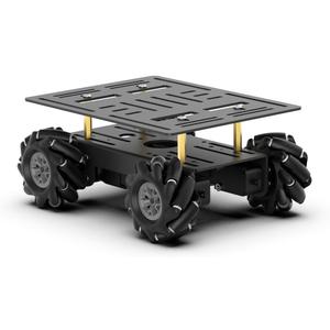 Mecanum Robot Chassis Car Kit with 360 Omnidirectional Wheel, Aluminum Alloy Frame, TT Motor, 66mm Omnidirectional Wheels, Robotic Moving Platform Robot Car DIY Kit (Unassembled)