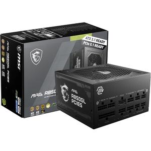 MSI MAG A850GL PCIE5, Fully Modular Compact Gaming 850W Power Supply, 80+ Gold, ATX 3.1 & PCIe 5.1 Ready, Native Dual-Color 12V-2x6 Cable