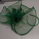Zinniday Feather Tea Party Fascinator - 2026 Derby Hat with Hairpin, 1920s 50s Hats for Women, 11.81 “x9.84” (Green)