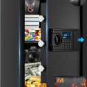 2.6 Cuft Fire Proof Safe for Home Documents, Home Safes Fireproof Waterproof, Fireproof Safe Box with LCD Digital Keypad, Alarm System, Hidden Code, Safety Box For Money Medicine Jewelry