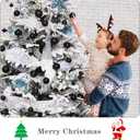 52-Pack Shatterproof Black Christmas Tree Ornaments and Star Topper - For Holiday Decor