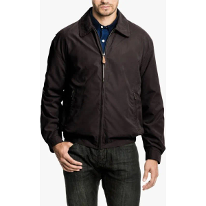 London Fog Zip Front Lightweight Golf Jacket L Dark Brown