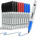 VEESA Dry Erase Markers (Black Red Blue), Fine Tip, 75 Count Low-Odor Whiteboard Marker Pens for Office School Home