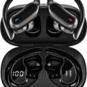 Wireless Earbuds, Bluetooth 5.4 Headphones, True Wireless Stereo Sound Earphones with Noise Cancelling Mic, Fast Charging, IPX7 Waterproof, Comfort Fit Ear Buds for Sports/Workouts/Travel (Deep Black)