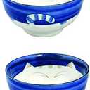 JapanBargain, Japanese Large Porcelain Bowls Seving Soup Rice Noodle Salad, Maneki Neko Smiling Cat Pattern, 34 fl.oz, 6.25-inch, Made in Japan
