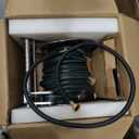 1-Pack Stainless Steel Garden Hose Reel, Wall Mount Water Hose Holder, 150 Feet of 1/2 Inch Hoses Capacity, Hose Reels for Outside with 5 ft Inlet Hose and Crank