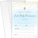 First Holy Communion Invitations for Son - 20 Invitation Cards 4x6 with 20 Envelopes - 1st Communion Invitations for Boy.(090)