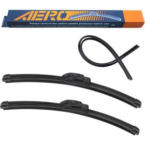 Wiper Blades, OEM Quality, Premium All-Season PTFE Rubber, Quiet & Streak-Free, J-Hook, Automotive Replacement Windshield Wiper Blades (24"+18" Pair for Front Windshield)