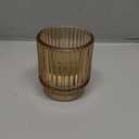 Kate Aspen Vintage Glass Tealight & Amber Votive Candle Holders (Set of 6) Rustic Fluted Candle Holder Set, Boho Home Decor, Wedding Table Centerpieces, Farmhouse Kitchen Table Decor (One Size)