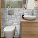 DEWOO Peel and Stick Backsplash Self Adhesive Wall Tile Farmhouse Retro Wood Look for Kitchen (10-Sheet, 13.5" x 11.4")