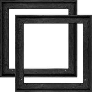 12x12 Frame for Canvas Painting 0.6-0.8 Deep, 2 Pack Square Floater Frame for Canvas Prints, Floating frame for Wall Art Oil Painting Paint by Numbers Living Room Decor (Black)