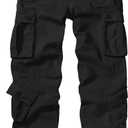 Men's BDU Casual Military Pants, Tactical Wild Army Combat ACU Rip Stop Camo Cargo Work Pants Trousers with 8 Pockets (32, Black)