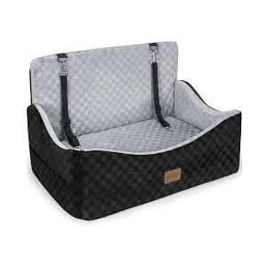 JOEJOY Dog Car Seat for Dogs Under 55 lbs, Dog Booster Seat for 2 Small Dogs with Detachable Washable Cover, Memory Foam Pet Car Seat with 2 Safety Belts and Storage Pockets