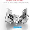 2pcs Inner Opening Folding Door Hinge 180 Degree Flat Hinge Wardrobe Folding Door Sliding Door Double Cup Folding Hinge Concealed Folding Door Sliding