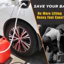 Fuel Transfer Pump with Auto-Stop, 3.8 GPM Battery or USB Powered Cordless Gas Pump, Portable Electric Pump for Gas Can with 51" Hose & 4 Adapters for Gasoline, Diesel, OilSpill-Free Refueling