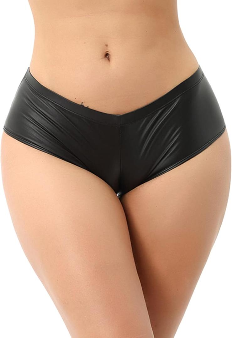 Women's Shiny Metallic Rave Booty Shorts Festival Dance Bottom Hot Pants (Medium)
