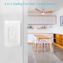 Dimmer Switch with 4-Speed Fan Control, 2-in-1 Light and Fan Combo Wall Control, Single Pole, Neutral Wire Required, White, Works for Hampton Bay/Hunter/Westinghouse/Honeywell/Other Fan Lights