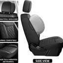 Custom Napa Leather Seat Covers for Chevy Silverado & GMC Sierra Crew Cab, 46-Split Flat Rear Bench Design, Compatible with 2019-2026 1500 and 2020-2026 2500HD 3500HD(Full Set, Black)