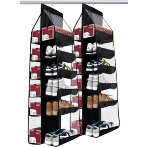Extra Large 24 Pocket Hanging Shoe Rack - Space Saver & Closet Organizer